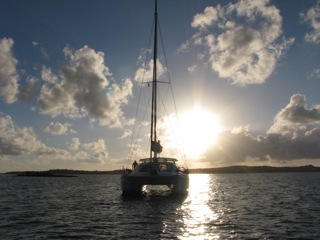 Triple Seven anchored off Tahiti Beach