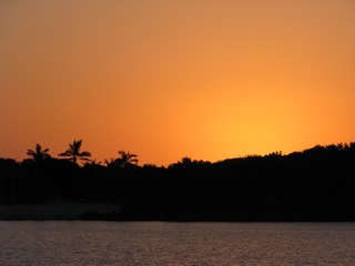 Sunset over Matt Lowe's Cay