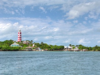 The classic skyline of Hope Town Harbour