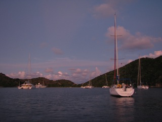 Sunset in Great Harbour, Peter Island