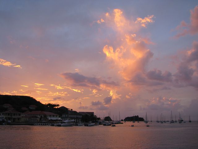 Sunset over the western harbor