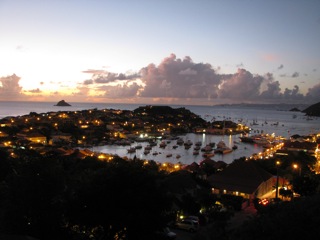 Gustavia at dusk