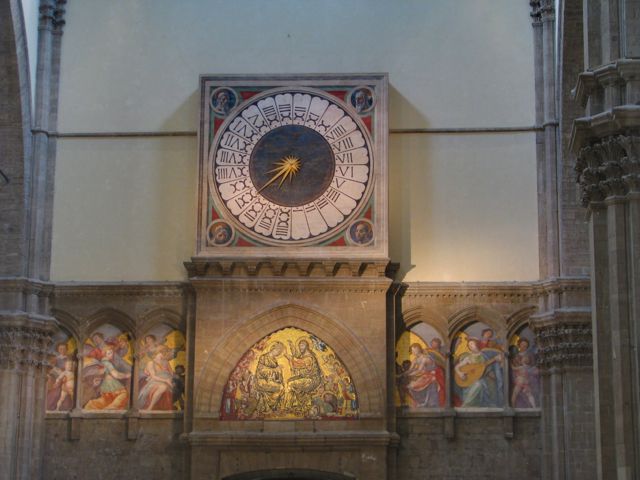 Clock that runs backwards in the Duomo