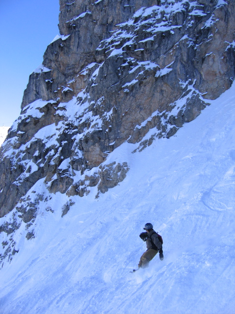 Ted Navigating Grand Couloir
