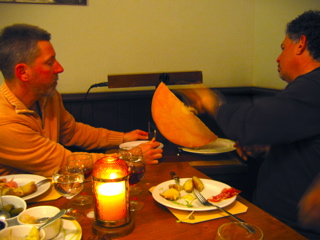 Ted and Craig work the Raclette