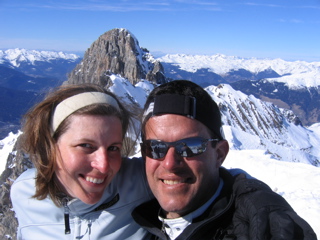 H & K at the top of Grand Couloir