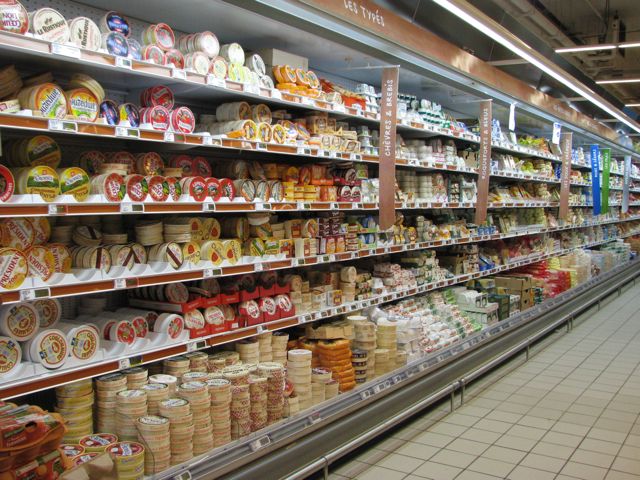 The cheese aisle at E. Leclerc, Auxerre