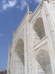 Up close at the Taj Mahal