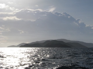 Last view of Virgin Gorda as we sail overnight to...