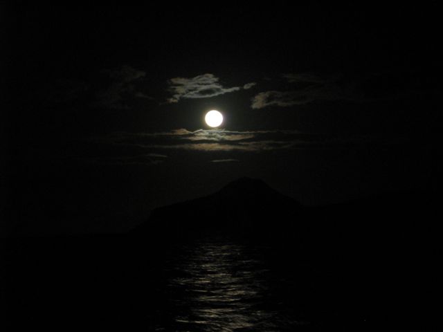 Moonset over St. Kitts