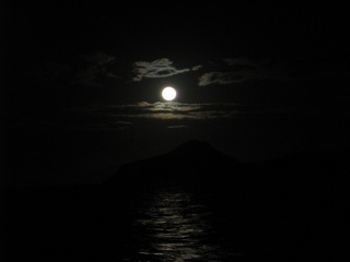 Moonset over St. Kitts
