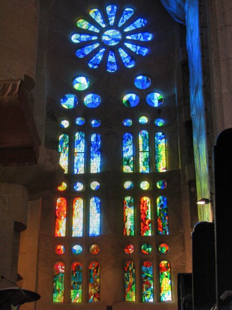 The main stained glass window