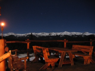 View from the Cookhouse deck under a full moon