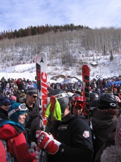 Racers in the crowd