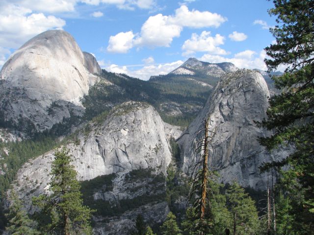Granite hills above Little Yosemite Valley
